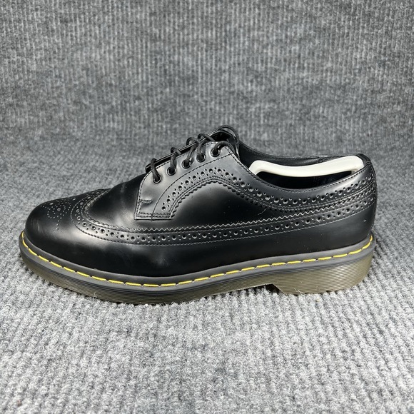 Doc Martens 3989 Brogue Men's Size 11 Yellow Stitch Smooth Leather Wingtip Shoes - Picture 5 of 14